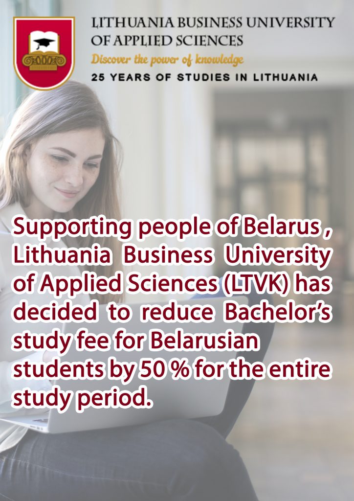 Lithuania Business University of Applied Sciences Reduced the Study Fee for Belarusian Students